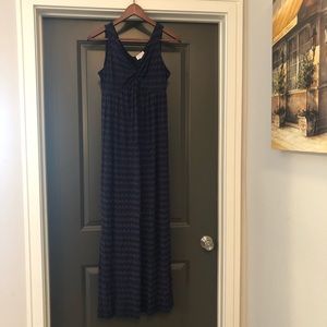 🌺 Aglow Maternity Dress Womens Size XS Navy Maxi